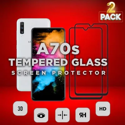 Obrázok produktu pre 2-balenie Samsung Galaxy A70s Ochranné sklo na displej - Tvrdené sklo 9H - Super kvalita 3D