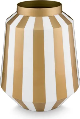 Produktbild von Pip Studio Vase Metal Stripes White-Gold 24x29cm