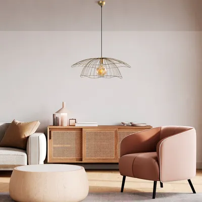 Produktbild von Opviq, Mantar - 6503 - Xl, Kronleuchter, Gold, Metallkörper, 70 x 70 x 124 cm