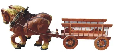 Image de Chevaux design avec chariot Figure Jardin Statue Figure Sculptures Deco Nouveau
