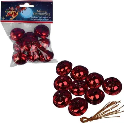 Immagine prodotto di Campane Di Babbo Natale 9 Pezzi Ciondoli In Metallo Rosso