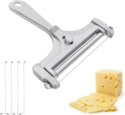 Produktbild von K?seschneider - K?sehobel mit verstellbarem Draht - Edelstahl - Spš¹lmaschinenfest - Fš¹r Hartk?se - Kš¹chenzubeh?r - Geschenkidee