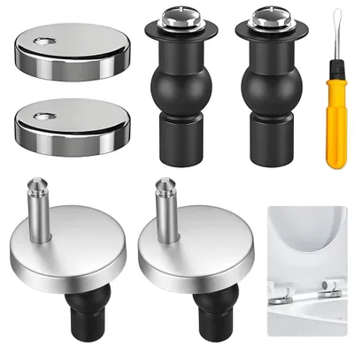 Productafbeelding van Toiletzitting bevestiging - 4 stuks Toiletzitting bevestiging van boven met schroevendraaier - Toiletzitting bevestiging - Toiletdeksel houder