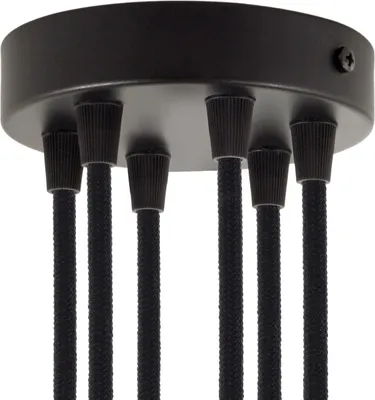Immagine prodotto di Creative-Cables Kit rosone cilindrico in Metallo a 6 Fori - Conico, Nero