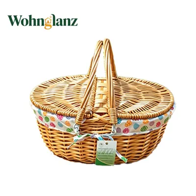 Produktbild von Handgeflochtener Weidenkorb 41 cm, Tisch-Aufbewahrungs- und Präsentationskorb