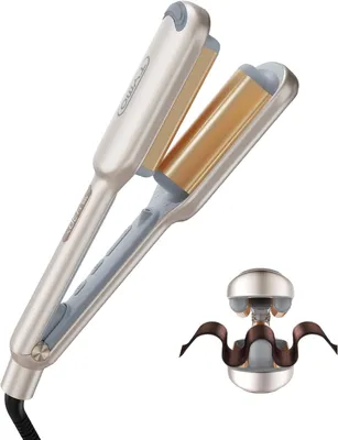 Produktbild von 25mm Welleneisen für Haare mit 3 Fässern, Ionen Lockenstab für große Beach Waves, 5 Temperaturen, LED Anzeige, Anti Verbrennung, schnelles Aufheizen!!