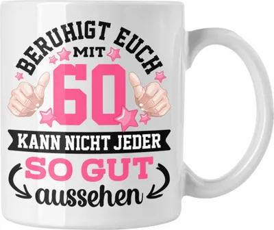 Produktbild von Trendation - 60. Geburtstag Frauen Tasse Geschenk Geschenkidee 60er Geburtstag Spruch Perfektion Mama Mutter Lustiger Spruch Witzig (Weiß)