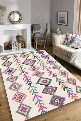 Produktbild von Conceptum Hypnose, Raje- Raje Djt  CHL, Bunt, Kurzflorteppiche, 200 x 290 cm, 50% Samtgewebe / 50% Polyester