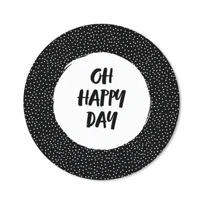 Produktbild von MuchoWow® Mauspad Mousepad Zitate - Text - Oh happy day - Glück 20x20 cm - Mousepads - Maus Mat - Pad - Mausunterlage - Schreibtischmatte