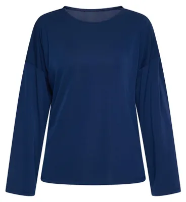 Produktbild von Unifarbene blaue Damen Bluse Größe M