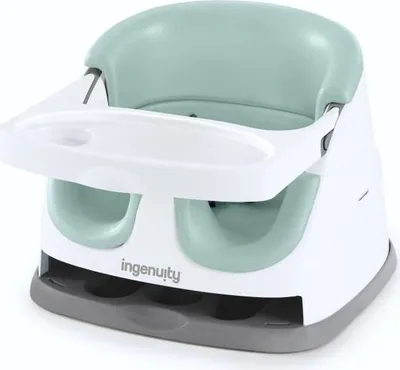 Produktbild von INGENUITY 2-in-1-Sitzerhöhung mit integrierter Ablageschale, Nebel, ab 6 Monaten