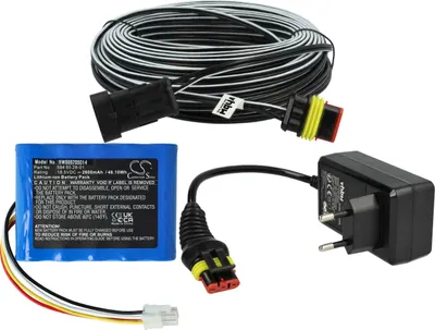 Produktbild von vhbw 1x Netzteil, 1x 2600 mAh Akku, 1x 30 m Niederspannungskabel kompatibel mit Gardena Smart Sileno free 1500, Smart Sileno free 1200 Rasenmäher