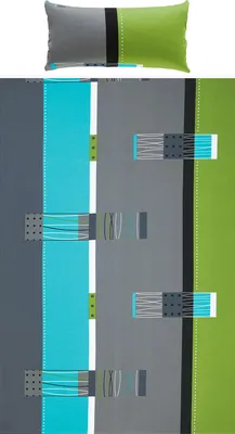 Produktbild von Erwin Müller Bettwäsche grün-blau-grau 1x 135x200 cm + 1x 40x80 cm