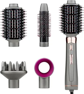 Image de Appareil de coiffure à large plage de températures - Appareil multifonction - Brosse soufflante avec fonction de nettoyage des cheveux