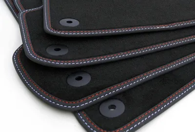 Immagine prodotto di Tappetini adatti per Audi A4 S4 RS4 B6 B7 tappetini velours premium con doppie cuciture rosso, bianco