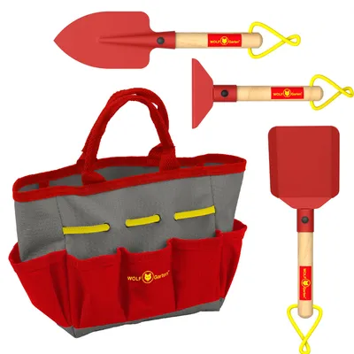 Produktbild von Wolf Garten Gartengeräteset SGH007-04-W 4-teiliges Garten geräte set mit Gartentas für Kinder Spielzeug für Kinder ab 3 Jahren
