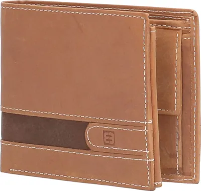 Produktbild von Geldbörse-Portmonee-Geldbeutel-Leder-Braun Hell Querformat-10x13x2,5cm-Bowatex