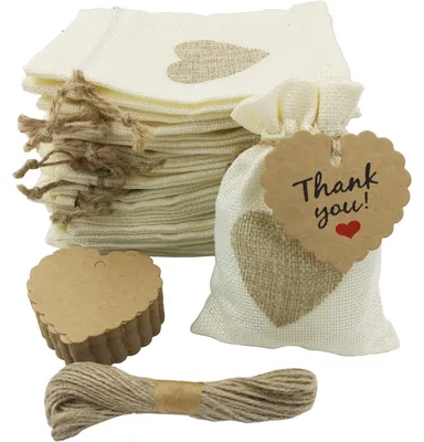 Image de 30 sacs cadeaux en jute avec cordon – 10 x 14 cm, idéaux pour les fêtes et les anniversaires
