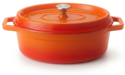 Produktbild von osoltus Bräter Emaille Gusseisen mit Gussdeckel Orange 33 cm 5,5 Liter