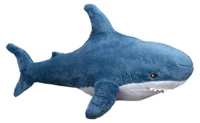 Productafbeelding van Pluche haai, knuffel, zacht kussen, 40 cm, blauw