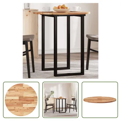 Produktbild von The Living Store Tischplatte Rund Ø70x2 cm Massivholz Akazie