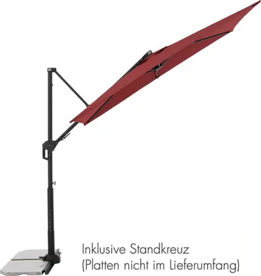 Produktbild von Doppler ACTIVE Pendel Green Edition 240 x 135 cm Pendelschirm Sonnenschirm Ampelschirm 4 Farben 833 Bordeaux