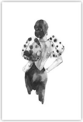 Produktbild von Poster - Poster ohne Rahmen - Frau Aquarell Schwarz - 61x91,5 cm - Wand Bild - Wanddeko - Wandbilder - Kunstposter - Wandposter - Bilder - Kunstdruck - Wanddekoration - Wandbild - P2XPA61x91-4805
