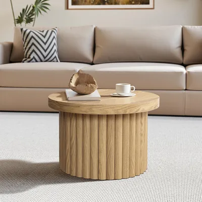 Produktbild von Couchtisch Rund Holzoptik, MDF, Ø 60 x 40 cm