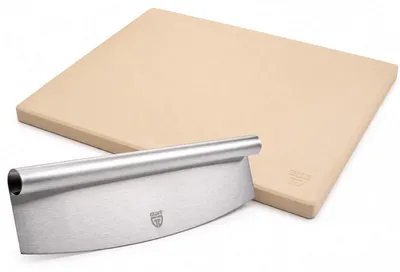 Produktbild von Pizzastein mit Pizzamesser, Pizza Set 2-teilig