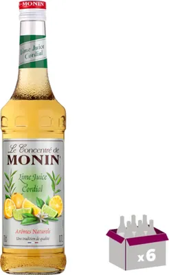 Produktbild von Lot de 6 Sirop Monin - Concentré Lime Juice Cordial Citron / Citron vert - 70cL