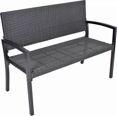 Produktbild von Gartenbank Parkbank SANREMO Sitzbank schwarz 116cm Kunststoffbank