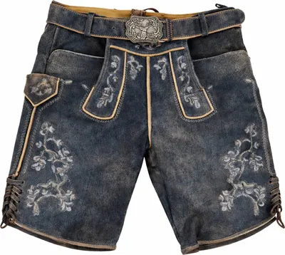 Produktbild von MADDOX Kurze Lederhose "Wetzikorn" mit Stickerei | Graphit Größe: 64