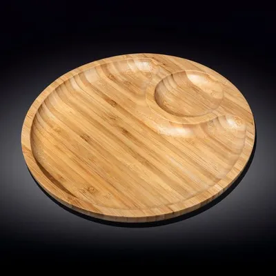 Image de Plateau de service Wilmax en bambou, 2 compartiments, 30,5 cm, naturel WL-771044/A