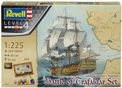 Zdjęcie produktu dla Revell Battle of Trafalgar, Model żaglowca, Zestaw montażowy, 1:225, Ambitny, 269 szt., Brązowy, Biały, Żółty
