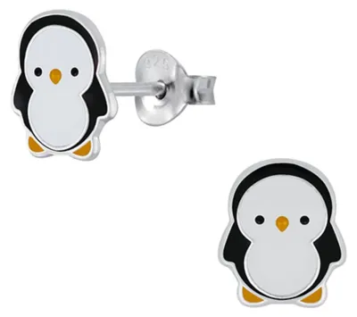 Produktbild von Kinderohrstecker: Mädchen Ohrringe Silber „Pinguin“