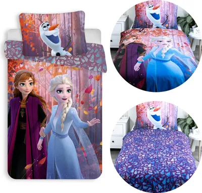 Produktbild von DISNEY Frozen BEIDSEITIG, Kinderbettwäsche, mit Reißverschluss, 100% BAUMWOLLE 140x200+70x90 cm