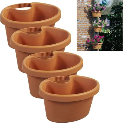 Zdjęcie produktu dla Pojemne donice do rynien - zestaw 4 sztuk - 27x23x14cm