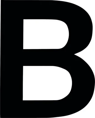 Produktbild von Klebebuchstabe "B" schwarz 35 mm