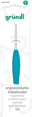Produktbild von Gründl Ergonomische Häkelnadel 3 mm türkis