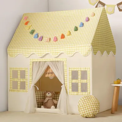 Image de Filet pour enfants avec tapis, tipi et cabane de jeu, pour intérieur et extérieur, pour garçons et filles, à partir de 3 ans