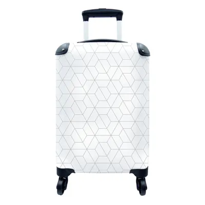 Obrázek produktu pro Kufr Příruční zavazadlo na kolečkách Malý cestovní kufr na 4 kolečkách Geometrie - linie - vzor - Velikost kabiny < 55x40x23 cm a 55x40x20 cm -