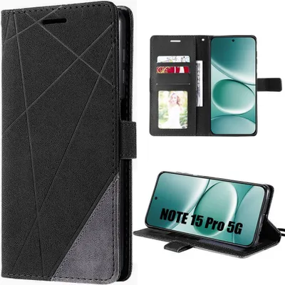 Image de Coque pour Xiaomi Redmi Note 15 Pro 5G, Protection Anti-Rayures Antichoc Synthécuir - Noir Gris