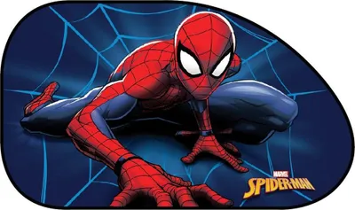 Produktbild von Tataway Einzel-Trapez-Sonnenschutz für die Autoseite, Spiderman, 65 x 35 cm – Sonnenschutz für Kinder mit offiziellen Marvel-Grafiken, einfach zu installieren und langlebig