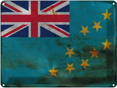 Produktbild von vianmo Blechschild 30x40 cm Tuvalu Flagge Fahne Wappen