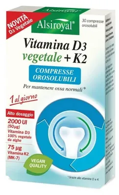 Immagine prodotto di Alsiroyal Vitamina D3+K2 30 Compresse Orosolubili
