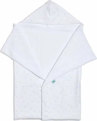 Produktbild von pic Bear Baby-Bade-Kapuzenhandtuch Babyhandtuch aus Baumwolle 70x110cm Motiv: Punkte Bunt