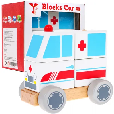 Zdjęcie produktu dla Nd28_10774_Zdr_Hp-4103_Ka Drewniane Autko Ambulan