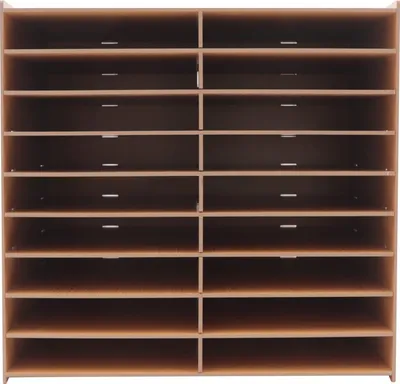 Image de Bureau en bois Rangement de dossiers Bureau Organisateur de documents Système de classement Organisateur de documents Bureau Classeur à lettres avec 18 compartiments