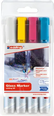 Image de edding 4-95-4-099 4 edding 95 Marqueurs pour tableaux de verre, couleurs assorties 1,0 - 5,0 mm