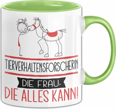 Produktbild von Tierverhaltensforscherin Geschenk Tasse Becher Die Frau Die Allen Kann Geschenkidee für eine Tierverhaltensforscherin Lustig (Grün)